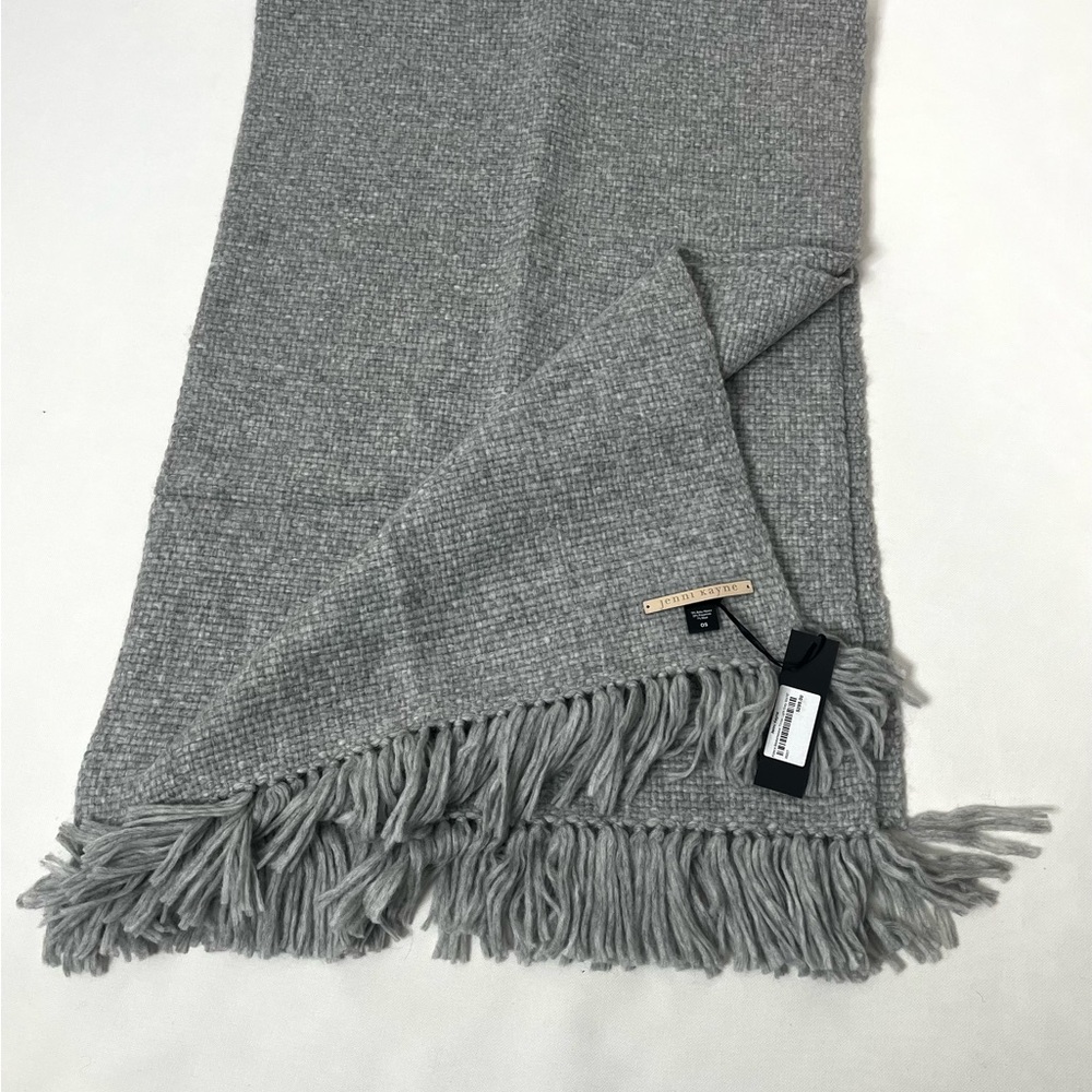 NWT Jenni Kayne Alpaca Basketweave Throw Light Grey 50x70"